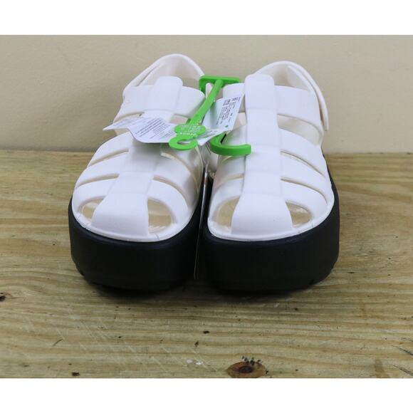New Crocs Sandals Womens 8 White Stomp Fisherman Platform Slip On Shoes - Picture 3 of 6